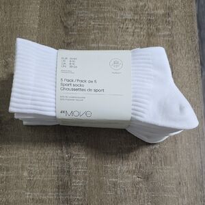 H&M Move White Sport Socks - 5 Pack